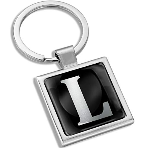 Biomar Labs 3D Metal A-Z Alphabet Personalized Name Initials Keyring Key Ring Chain Stainless Steel Gift Box Men Women Keychain Bag Accessories Jewelry Handbag Silver Letter L KK 116