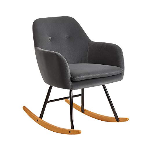 FineBuy Schaukelstuhl 71x76x70cm Design Relaxsessel Samt/Holz |...