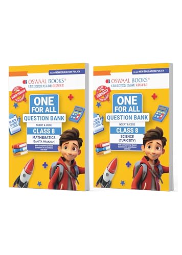 Image of One For All Question Banks NCERT & CBSE Class 8 (Set of 2 Books) Mathematics & Science (For Exam)