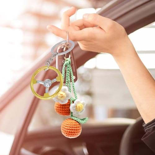 Ruwshuuk Porte-clés de volant, porte-clés de volant décoratif - Porte-clés de volant de simulation créative - Porte-clés modèle de volant automatique pour hommes et femmes – vue 6