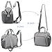 FHELAD 5-in-1 Small Diaper Bag Backpack Convertible Tote, Gray