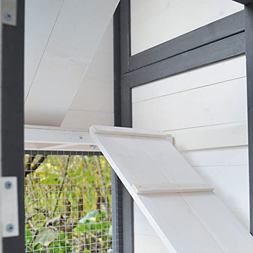BB Loisir Cage Clapier Extérieur pour Lapins 122x42,5x104 cm Modèle- Miette 081 Gris-Blanc, L 122.00 x l 42.00 x H 104.00 cm