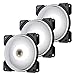 GOLDEN FIELD MH - Ventilador de refrigeración LED silencioso de 120 mm para ordenador y PC (triple paquete, blanco)