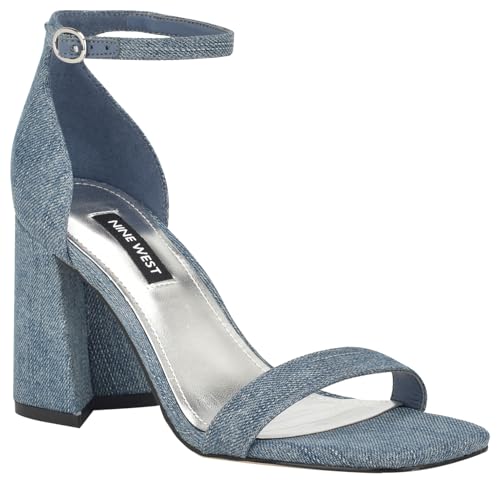 Sandale à talon Nine West idéale pour vos soirées d'été en denim bleu