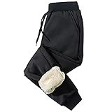 [LIFESHINE] スウェットパンツメンズイージーパンツ 裏ボア付きカジュアルズボンスウェットパンツアウトドアウェア極暖 パンツ メンズ 裏起毛 暖かい防寒ルームウェア 裏ボアスラックスプレゼントギフト((Aタイプ) ブラックL)