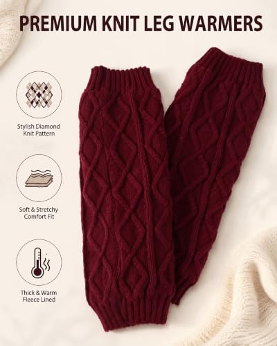 Image of Shihanee Winter Fleece Lined Leg Warmers for Women