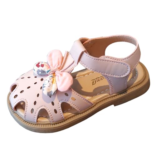 IWIHMIV Girls Sandals Slip On Sandals for Girls Comfortable Soft Sole Flat Summer Closed Toe Beach Walking Shoes