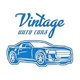 Stickers muraux et muraux en vinyle Art de voitures anciennes classiques 51x62.7cm Peinture murale artistique Bleu