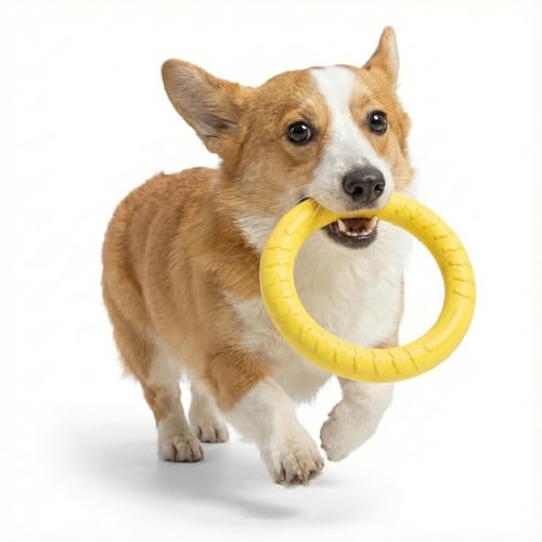 Image of Petarchi RuffFoam Puller Rings for Dogs - Soft Yet Durable Patented Foam Material | Safe on Teeth & Gums, Lightweight Fetch & Tug Toy Water-Friendly Training Ring | Large Size (28-30cm Outer Diameter)