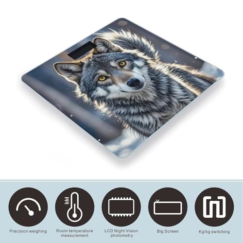 Báscula digital inteligente para peso corporal Cute Wolf miniatura 3