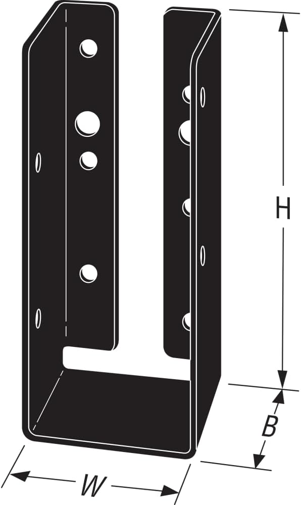 Simpson Strong-Tie APLH26R Outdoor Accents ZMAX, Black Light Joist Hanger for 2x6 Rough