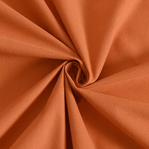 Orange Curtains 84 Inches Long Tan Ruffle Curtains 2 Panels Room Darkening Curtains For Room Divider Rod Pocket Semi Sheer Privacy Modern Window Curtains For Bedroom Living Room Room, 52X84, 7Ft #TOP6