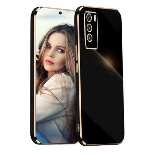 POUHYE Funda para Motorola Moto G42 Carcasa Silicona, Protección Cámara Ultra Fina Galvanizado Suave TPU Bumper Resistente Antigolpes Móvil Case para Motorola Moto G42 Negro