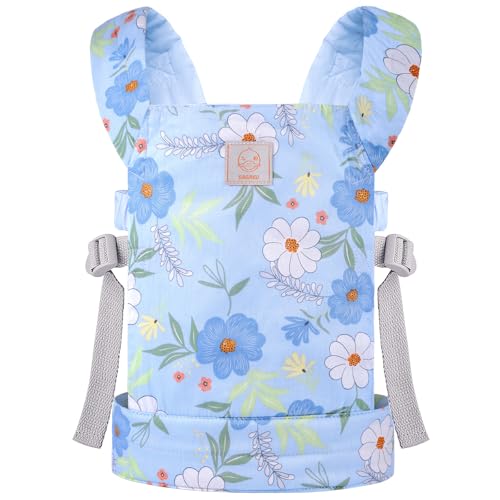 GAGAKU Baby Doll Carrier for Kids Reborn Dolls Carrier Accessories for Girls Toy Baby Carrier with Adjustable Straps Blue