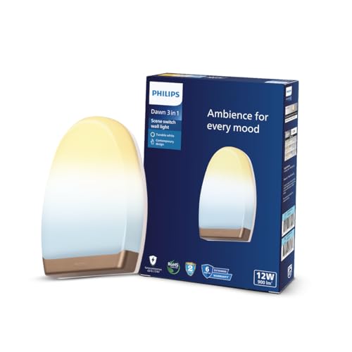 Image of Philips 12W 3 Colours in 1 Decorative Wall Light | Dawn Gold Scene Switch Wall Light for Decoration | Colour : Tunable White, Pack of 1