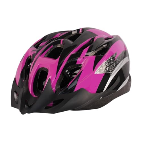 Fiocias Casco de Bicicleta Casco para Adultos Casco con Visera Removible Casco Antigolpes Material PVC Nylon Adecuado para Montaña Carretera Hombres, Rosa