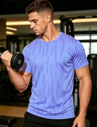 Image of APTRO Men's Workout Shirts Quick Dry Athletic Gym T-Shirts - Moisture Wicking Short Sleeve Performance Running Tees for Men