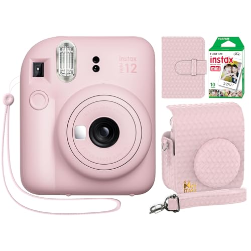 Image of Fujifilm Instax Mini 12 Instant Camera Blossom Pink + Minimate Custom Designed Case + Fuji Instax Film 10 Sheets & Photo Album