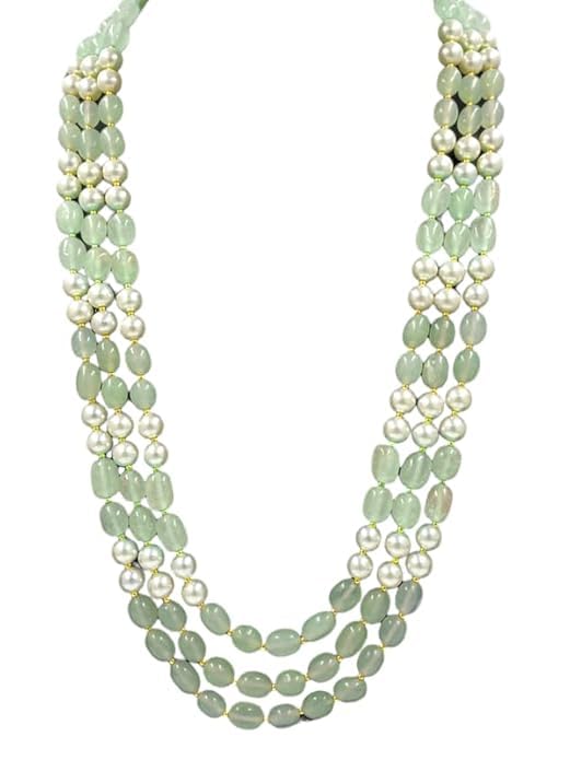 Long Beads Necklace for Women Handmade Beads Chain Traditional White/Green/Mint Multicolor Beads Necklace Trendy Neck wear Designer Fashion Jewellery for women-image-43
