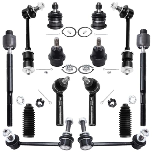 Detroit Axle - Front 14pc Suspension Kit for 03-09 Toyota 4Runner Lexus GX470, 07-09 FJ Cruiser, 4 Front and Rear Sway Bars 4 Upper Lower Ball Joints 4 Outer and Inner Tie Rods 2 Boots Replacement