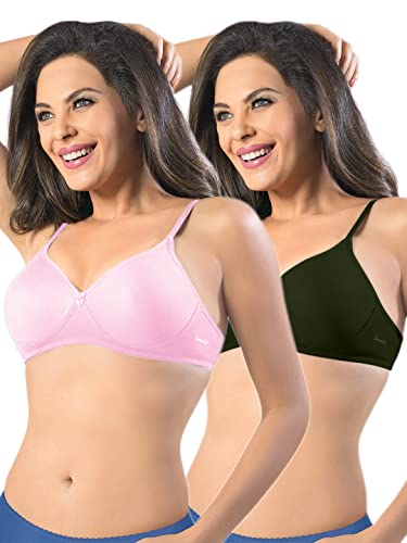 Image of SONARI Womens Non Padded Cotton Bra | Wire Free, Medium Coverage, Seamless Cups, Comfortable Polyester Cotton Blend Fabric | Adjustable Straps, Ideal for Everyday Wear - Smile