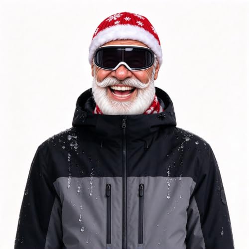 Christmas Ski Mask for Men Women Funny Santa Face Balaclava Winter | Realistic Old Man Face, Full Neck Coverage, Eye Opening, Skiing, Snowboarding, Holiday Cosplay Parties, Funny Xmas Gifts - image 2