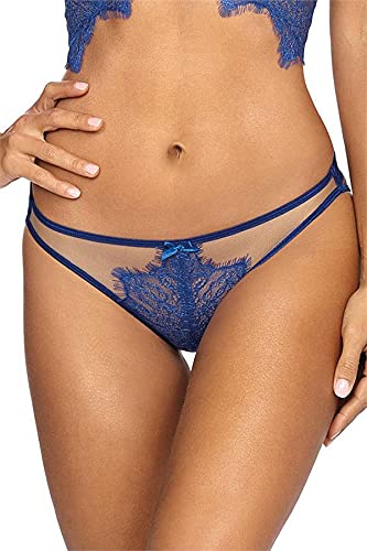 Axami Dame String Unterhose Unterwäsche Normaler Bund Spitze Tüll V-9618, Blau,S Cover