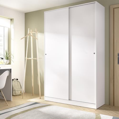 HOMEKIT Armoire 2 Portes coulissantes Blanc Brillant 120 x 204 x 50 cm