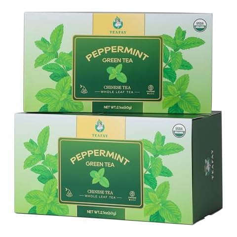 TEAFAY Organic Peppermint Green Tea Cover