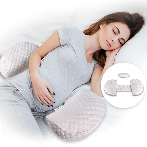 ANGELYCIA- Pregnancy Pillow with Long Adjustable Velcro | Maternity Wedge Pillow for Side Sleeping | Support for Back, Legs, Belly, HIPS for Pregnant Women | Detachable Outer Fabric