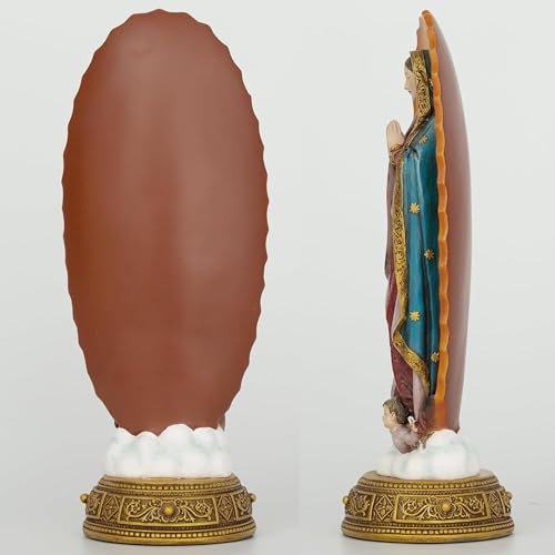 Estatua Virgen de Guadalupe 11.8 pulgadas decorativa miniatura 4