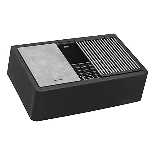 Ruvati 33-inch Matte Black Granite Composite Sink