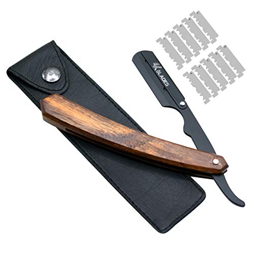 Straight Razor, Professional Straight Edge Razor, Wooden Handle Razor, Navalha De Barbeiro, Salon Hair Cut Razor,Stainless Steel Blade with natural wood Handle Razor BY (4KBLADES)