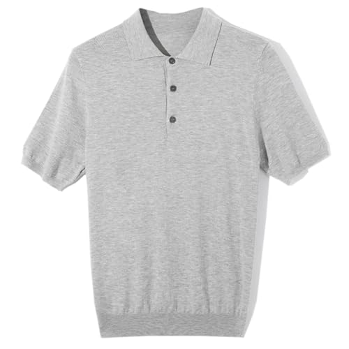 DAIMIDY Men's Solid Short Sleeve Polo Sweaters