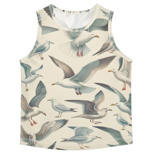 susiyo Seagull Birds Boys Sleeveless Tank Top Girls Athletic T Shirt