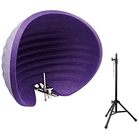 Aston Microphones Halo Reflection Filter (Purple) with Reflection Filter Tripod Mic Stand Bundle Cover