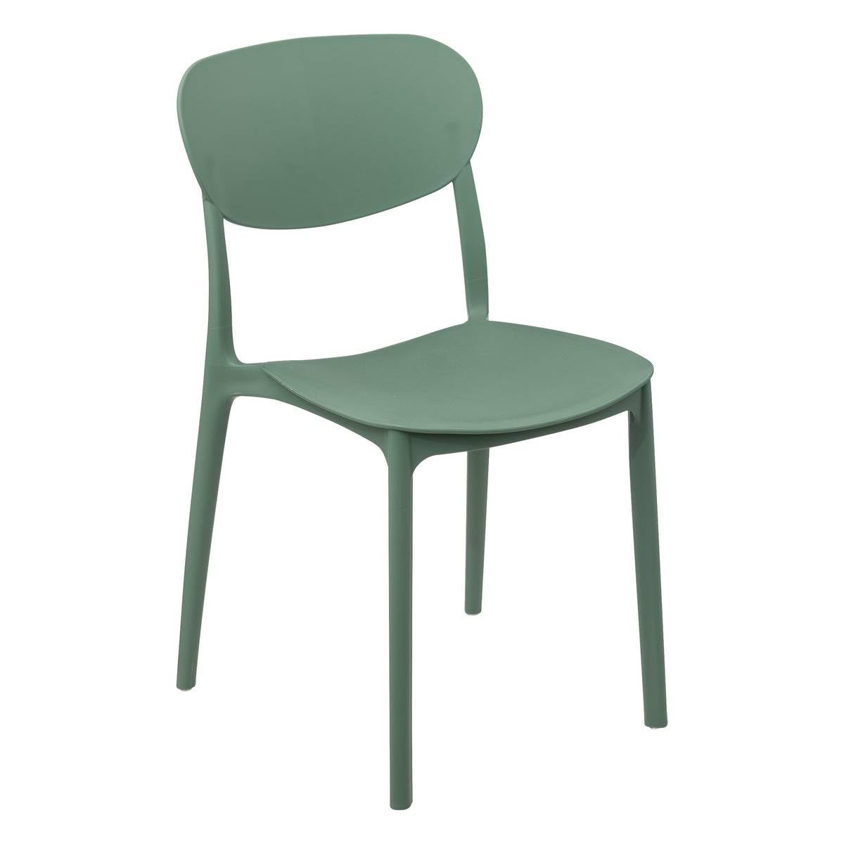 5five - Silla apilable de plástico Verde plasta