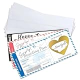 HABNI 3 Stück Reisegutschein Flugticket mit Rubbelaufkleber,Reisekarte Überraschung Rubbelgeschen, Bordticket personalisierbar, Geburtstag, Geschenk für Paare – Modell Boarding Pass