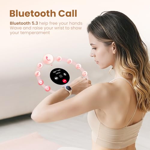 KEEPONFIT Smart Watches for Women Android/iPhone, IP68 Waterproof Fitness Tracker with Bluetooth Calls(Answer&Make), Activity Pedometer/Heart Rate/SpO2 Monitor/100+ Sports Model DR05 Pink の商品画像 1