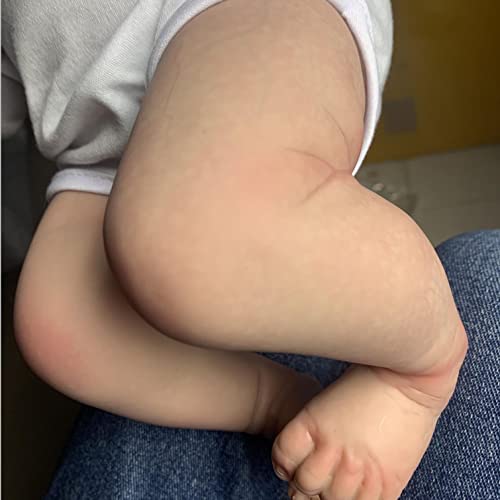 Zero pam Reborn Baby Vollsilikon Lebensecht Augen Offen Mädchen 19 Zoll Baby Puppe Wie Echtes Baby Reborn Puppe Mit Blauen Augen Wasserdicht Neugeborenes Spielzeug – Bild 5