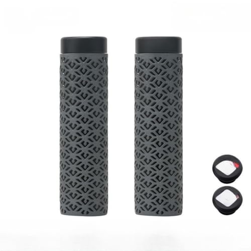 SMZhomeone 1 par de puños de manillar de bicicleta impresos en 3D de doble bloqueo para TPU amortiguadores ventilados para Brompton para DAHON bicicleta plegable negro 34 x 13 cm (gris)