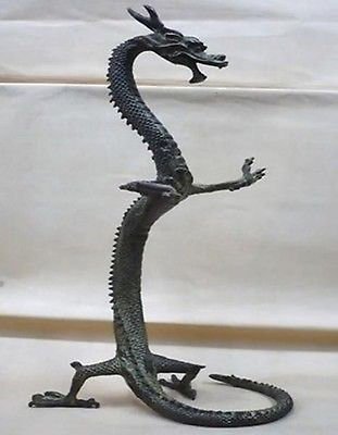 YUNHAO 100% echte Bronze Exquisite Bronze Chinesische Drache Statue Figuren 17 Zoll Höhe Garten Dekoration