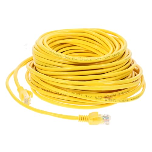 HOMOCONO Stylish Yellow 20m Cat 5e Network Cable Ethernet Cable Jumper Modem Data Cable LAN Cable