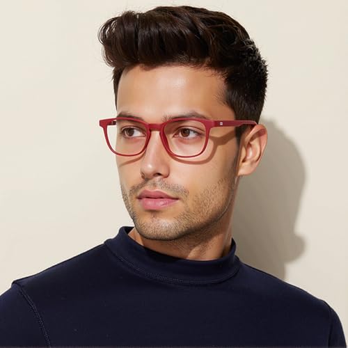 Image of HUSTLR Lenskart | Zero Power Bluecut & Antiglare Computer Eyeglasses | Full Rim Square Shape | As Seen On Shark Tank | For Men & Women | Large | LB E14058-XW
