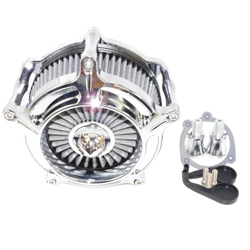Filtre à air chromé en aluminium usiné pour moto Harley Touring Glide et Softail