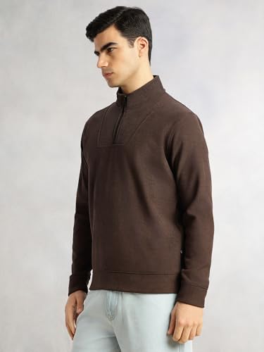 Image of Thomas Scott Men's | Regular Fit | Long Sleeves | High Neck | Solid | 100% Polyester | Knitted | Sweatshirt | Dry Clean Only