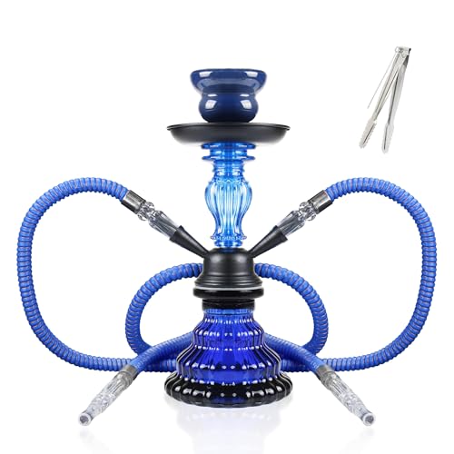 SERdeerCH Cachimba 2 Tubos Hookah 30CM Azul Kit para...
