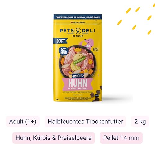 Pets Deli Mini Trockenfutter für Hunde mit Huhn & Kürbis, 2kg