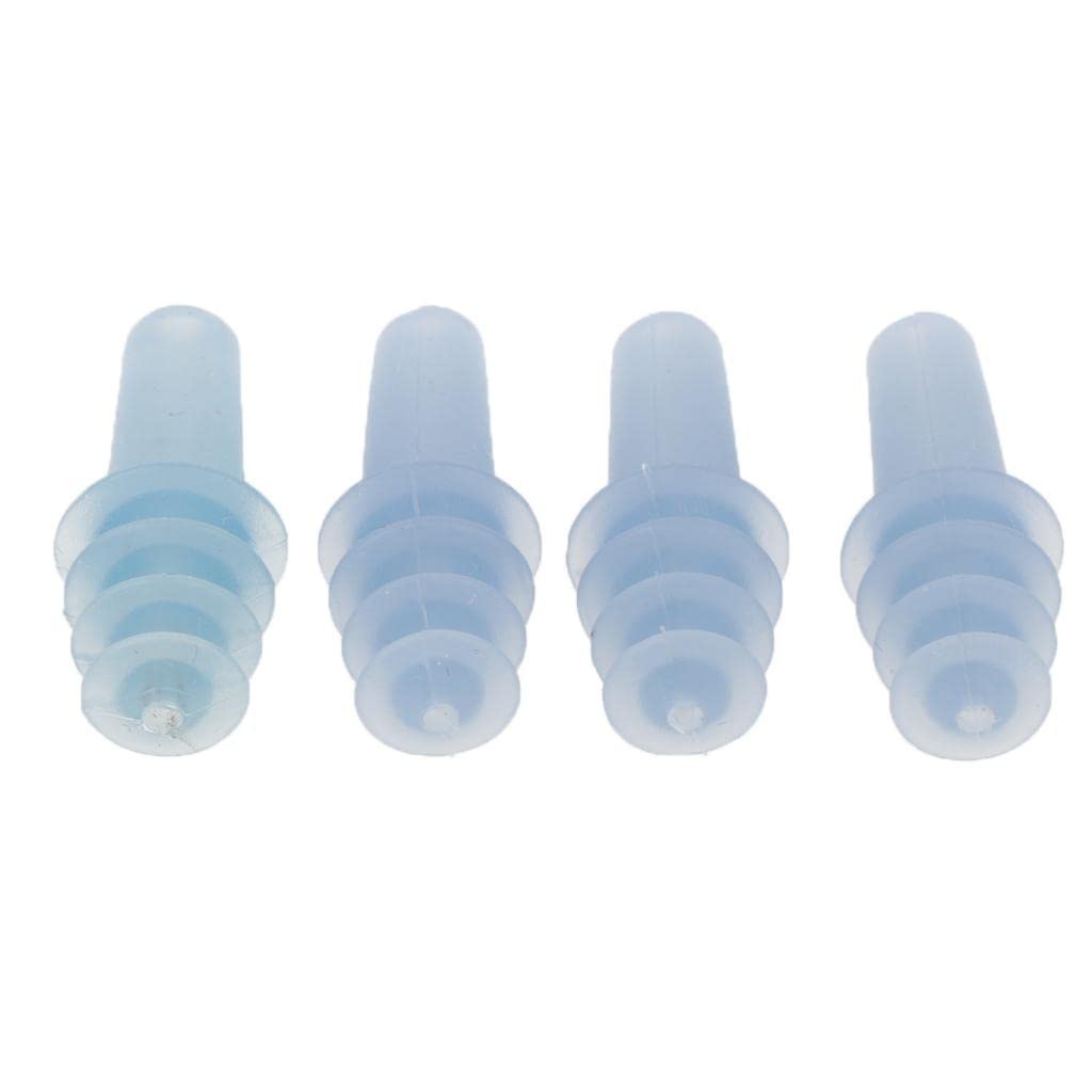 10 Set mit 2 Paar wiederverwendbare Silikon-Ohrstöpsel für Flugzeug Reise Schlaf Stille Blau 2,8 x 1,2 cm