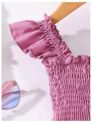 GORGLITTER Girl's Flower Dresses Ruffle Open Back Sleeveless Strappy Summer Cute Party Formal Tutu Dresses4